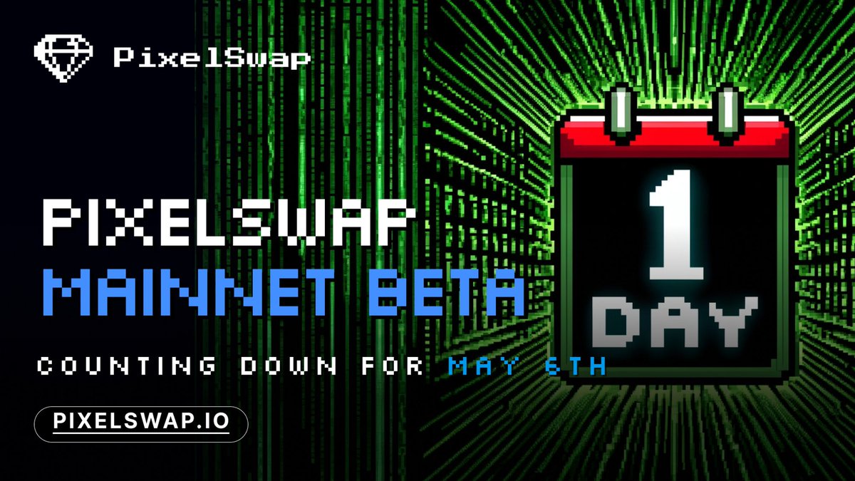 💎 We are thrilled to announce that the highly-anticipated #PixelSwap Mainnet Beta is just 1 day away!

🔐 At PixelSwap, your security is our top priority. Our code is undergoing rigorous auditing by renowned auditing firms, ensuring a high level of security and trust for all our…