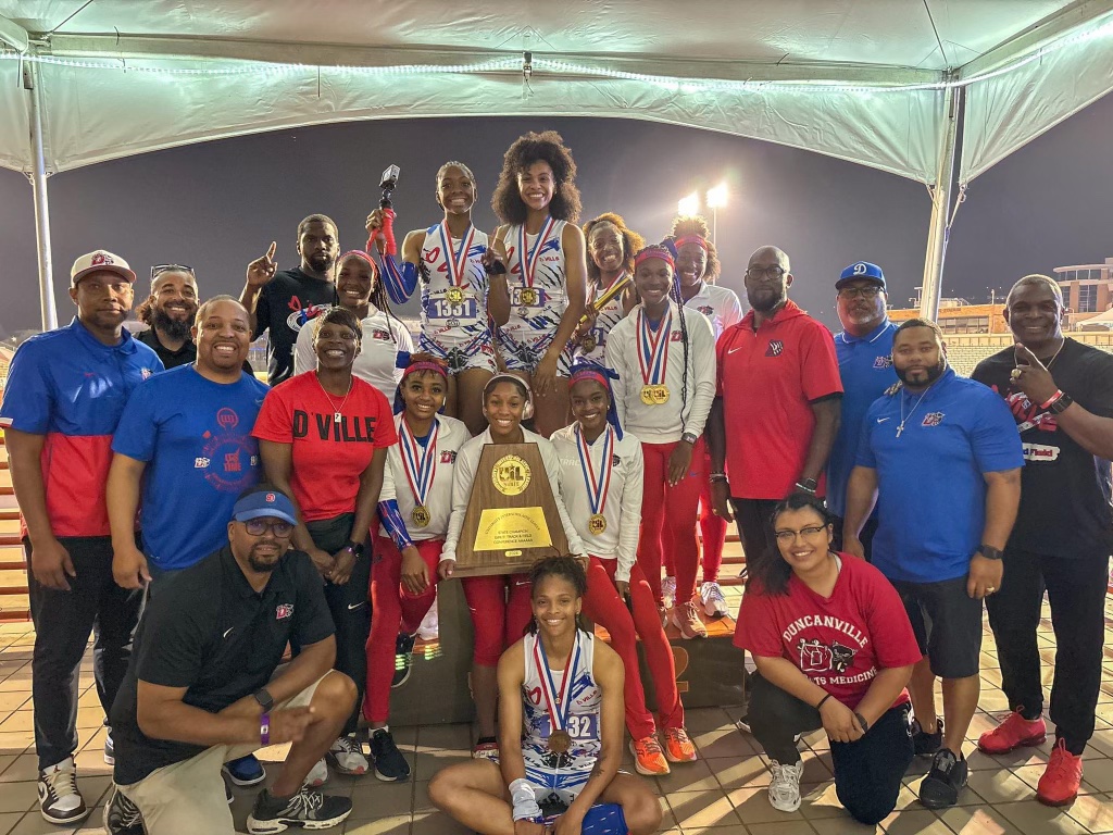 X (Twitter) asked what’s happening? 

The Answer: THE DUNCANVILLE GIRLS TRACK &amp; FIELD TEAM ARE WAKING UP AS YOUR 2024 UIL CONFERENCE 6A CHAMPIONS!
🔥🎊🙏🏾🥳🎉

CONGRATULATIONS young ladies, coaches, and parents!!

ITS YOU FOR ME!! FOREVER LOCKED IN!! ON ME!!🥰