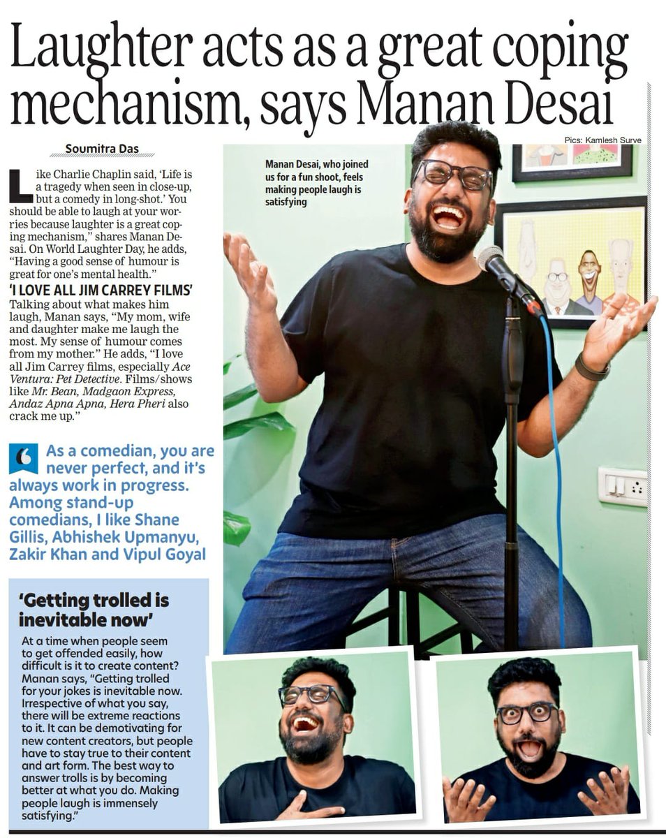 On #WorldLaughterDay, #MananDesai talks about what makes him laugh, his favourite comedians and more. @mananspeaks Read: tinyurl.com/yc3783r8