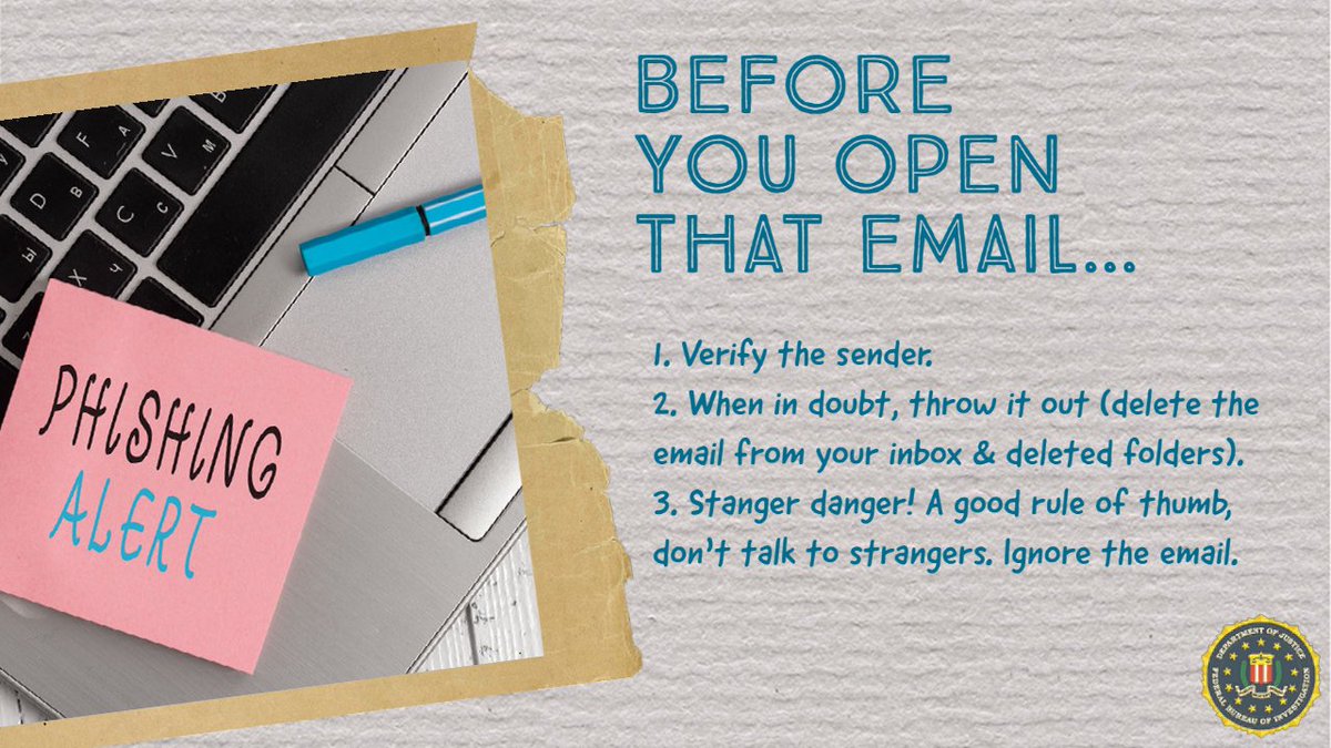 Cybercriminals send emails that appear to come from a known individual or company. An address may appear as 'gnail' instead of 'gmail.' Be cautious of these spoofing schemes designed to steal your info. Report phishing attempts to ic3.gov.