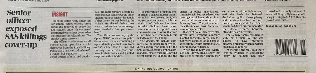Waiting for the prosecutors of @CIJ_ICJ to issue warrants against #TheresaMay (PM at the time) for war crimes.Also surely we can expect marches in London against these atrocities perpetrated against Taliban detainees? Don’t hold your breath. #NoJewsNoNews  (courtesy of @thetimes)