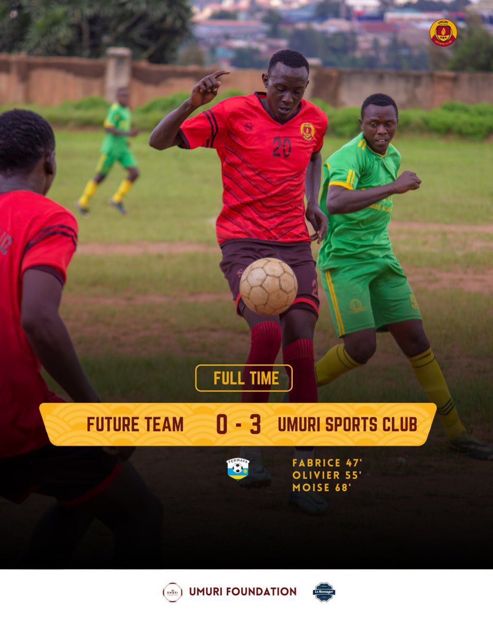 Umuri Sports Club secures a commanding victory away from home! 🌟 With eyes set on the next round, we're ready to keep the momentum going! #UmuriSportsClub #UmuriAcademy #everyChildDeservesAChance