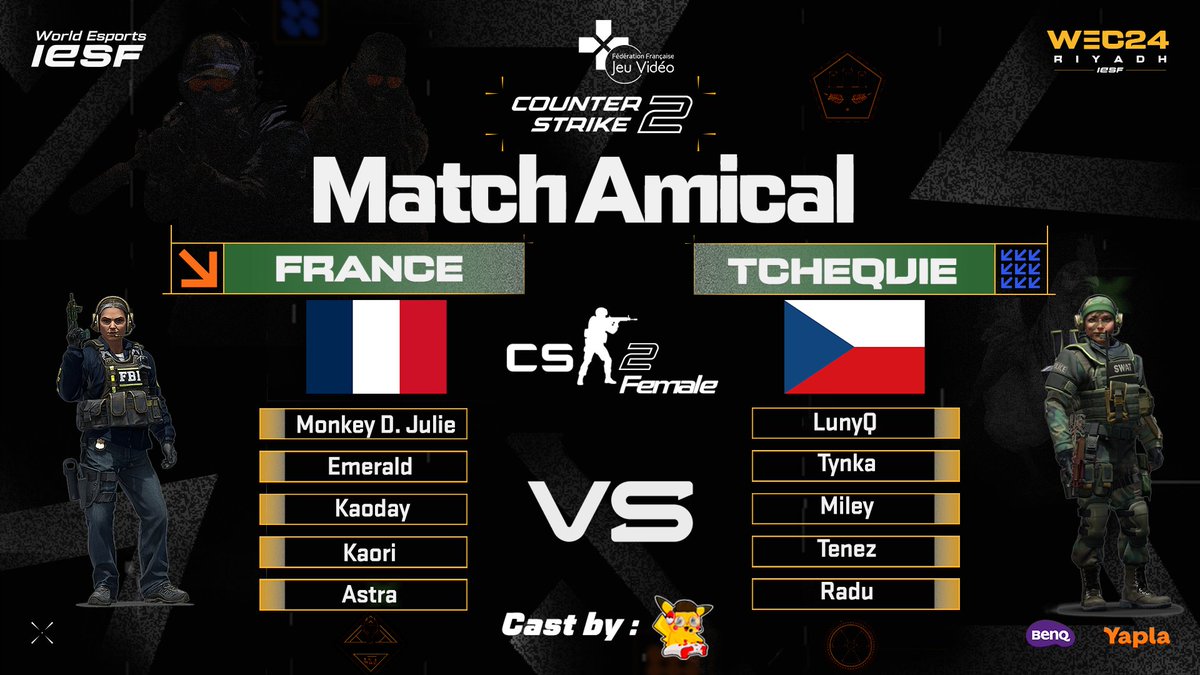 Ce soir à 21h, sur la chaîne Twitch de la FFJV !👉 bit.ly/3UCew3m la scène eSport féminine s'embrase avec un match amical de CS:2 opposant la France à la Tchéquie ! Préparez-vous pour des moments intenses #CSGO #eSports #gaming #GamingNews