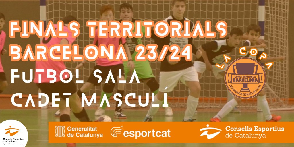 ⚽️Presentem les FINALS TERRITORIALS BARCELONA 2023/2024 de Futbol Sala Cadet Masculí.
<a href="/UCECcat/">Consells Esportius de Catalunya</a> 
  
👉Els Consells Esportius que organitzen aquestes 3 finals són:
▪️ CEB Nord <a href="/cebnord/">CEBNORD</a>   
▪️ CE B.Llobregat <a href="/cebllob/">Consell Esportiu del Baix Llobregat</a> 
▪️ CE VO Sud <a href="/CEVOccSud/">Consell Esportiu V. Occ. Sud</a> 
 
ℹ️Tota la info de cada Final al🧵👇