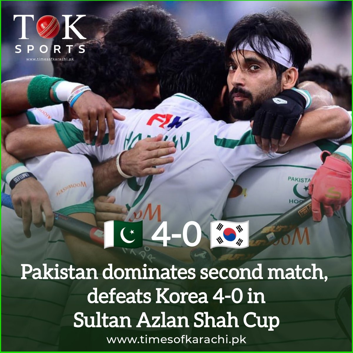 Pakistan won their second match in the Sultan Azlan Shah Cup 2024 against Korea with a score of 4-0. #TOKSports #PakvKor #AzlanShahCup