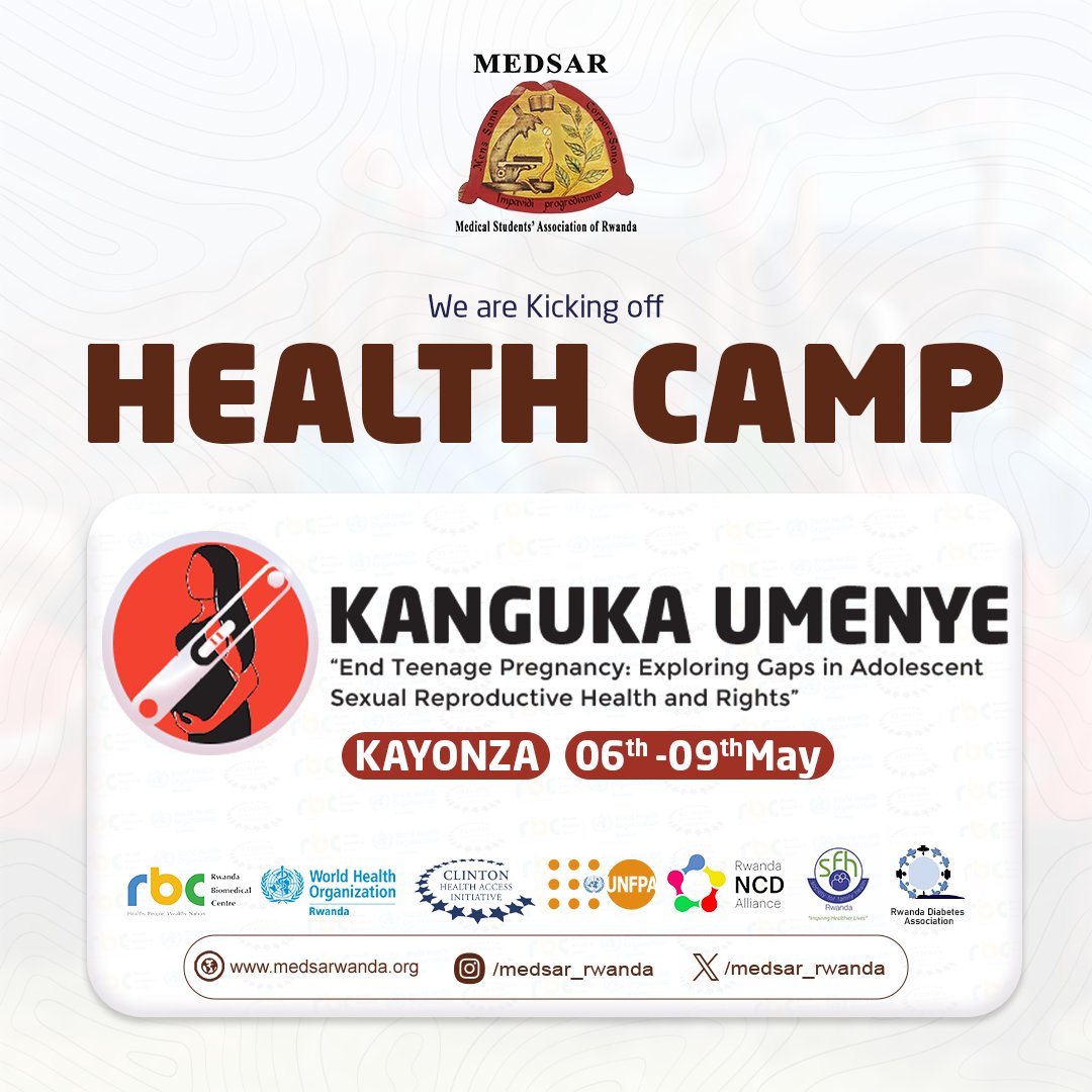 @medsar_rwanda Ready to roll! En route to @KayonzaDistrict for #KangukaUmenye #HealthCamp, offering HIV screening, #SRHR education, and #NCDs screening, uplifting communities. Let's make an impact together! 🎉 #MEDSARDay2024 #ScientificConference