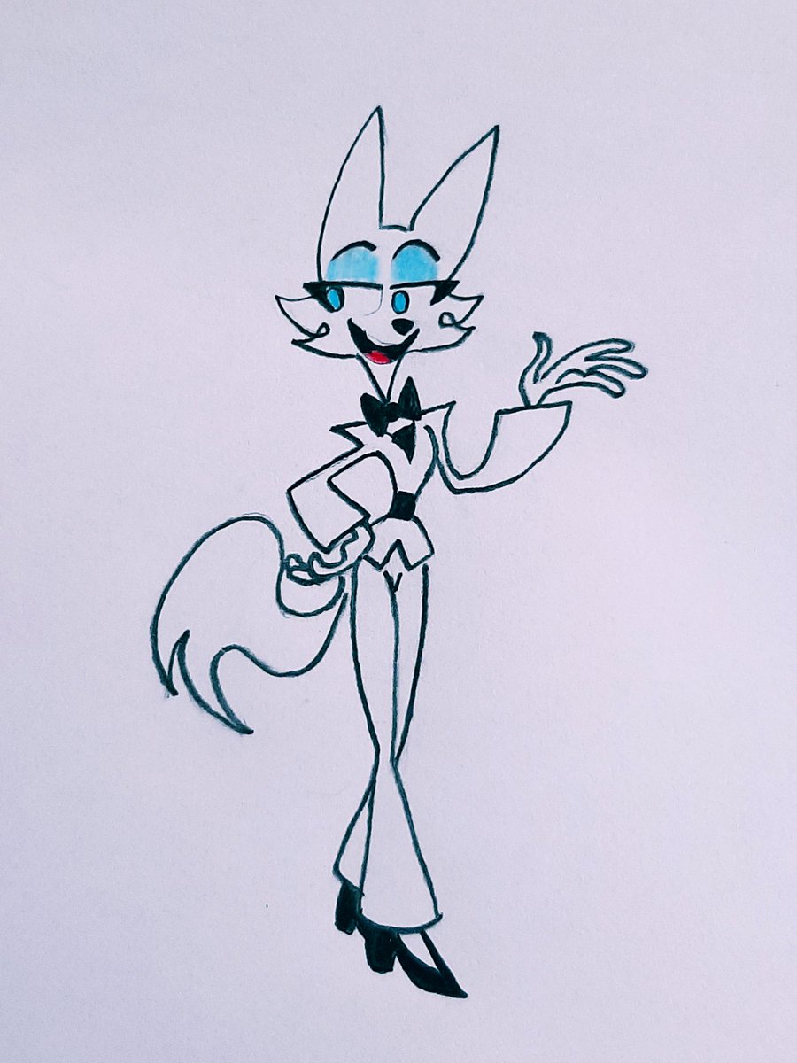 Foxy secretary Blanc again!
Agh! I just love her!!!! 🐺💙🤍

Spoilers:
Some characters that u haven't seen in a while are under re-designing  session! Stay tuned! ;3

#ArtistOnX #oc #antagonistoc #toonoc #toon #anthro #arcticfox #traditionalartist #illustration #artwork #drawing
