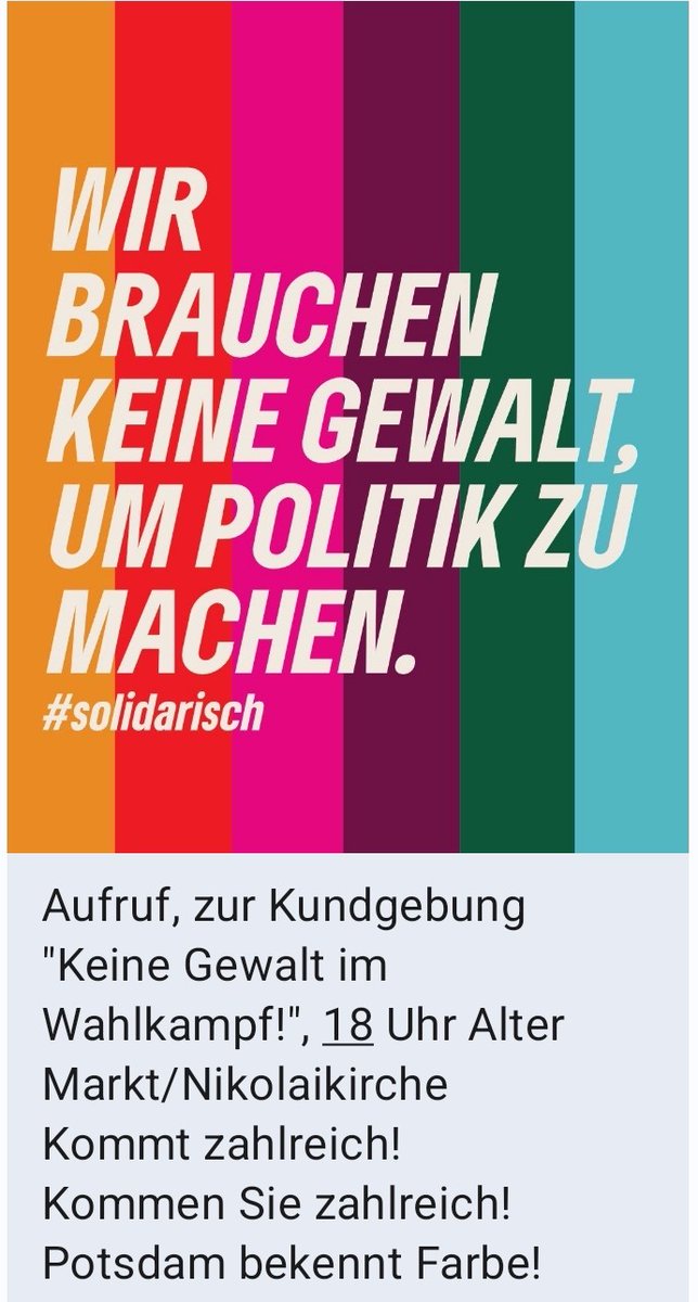 Aus Gründen. Heute in Potsdam. #DemokratieVerteidigen
#solidarisch