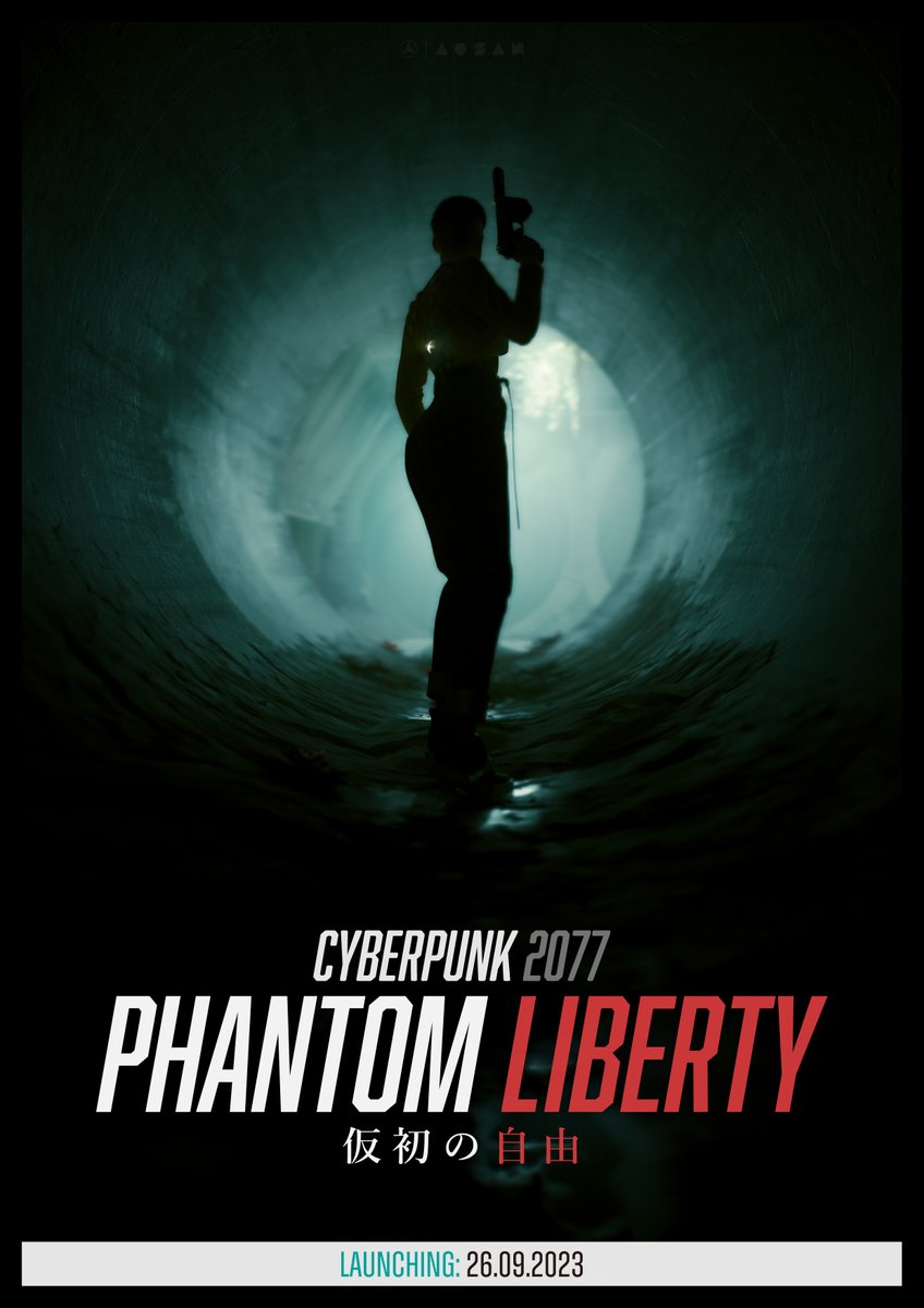 何となくポスターに出来そうなフォトだったので作ってみました🎨✨ #Cyberpunk2077 #PhantomLiberty