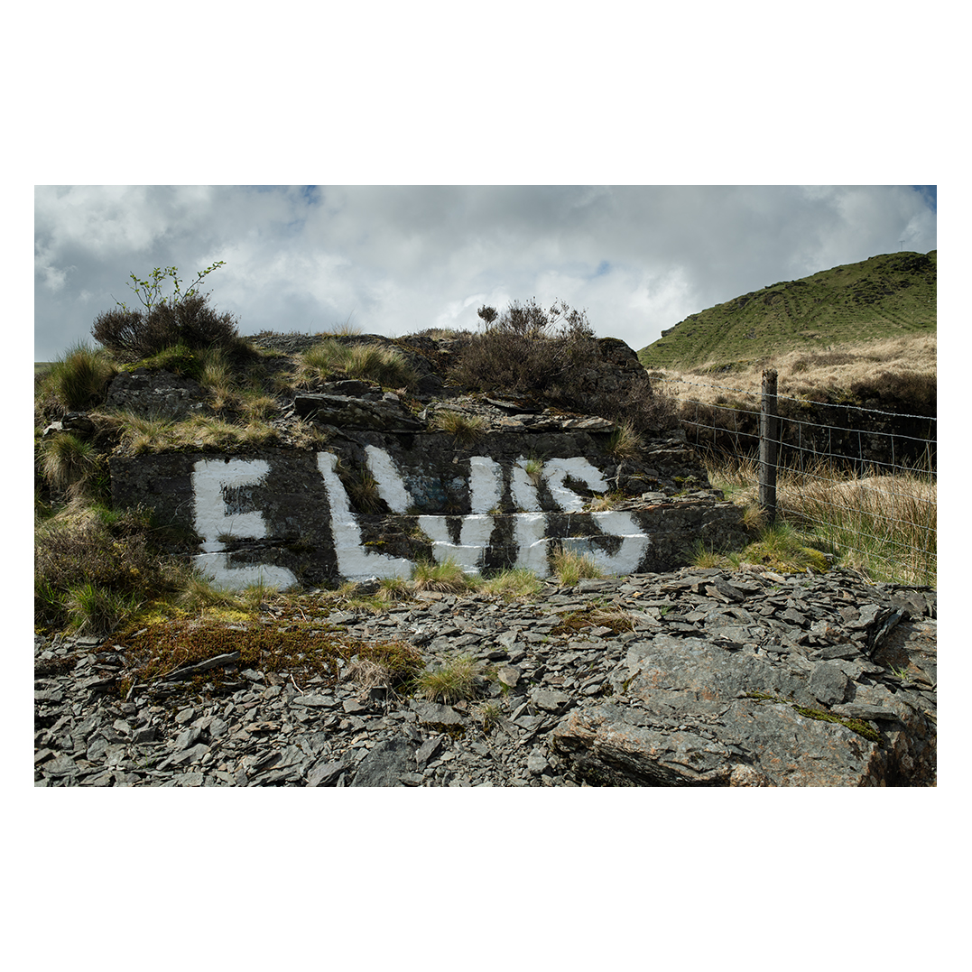 The famous Elvis stone, A44, mid-Wales