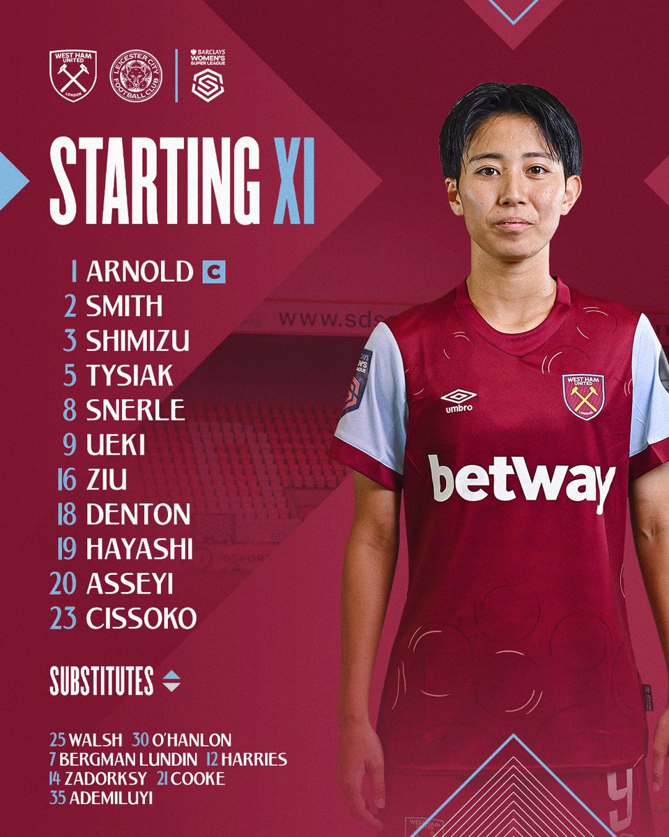 How we line-up to face the Foxes 📋

#WHUWFC | #BarclaysWSL