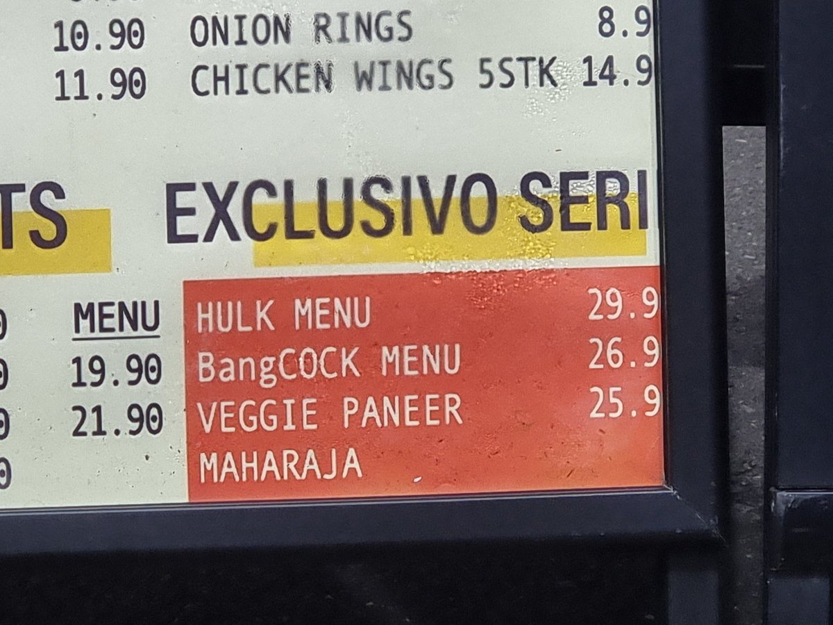 Just can't decide whether to have the Orgasm Samosa or the BangCOCK Burger for lunch? 🤔