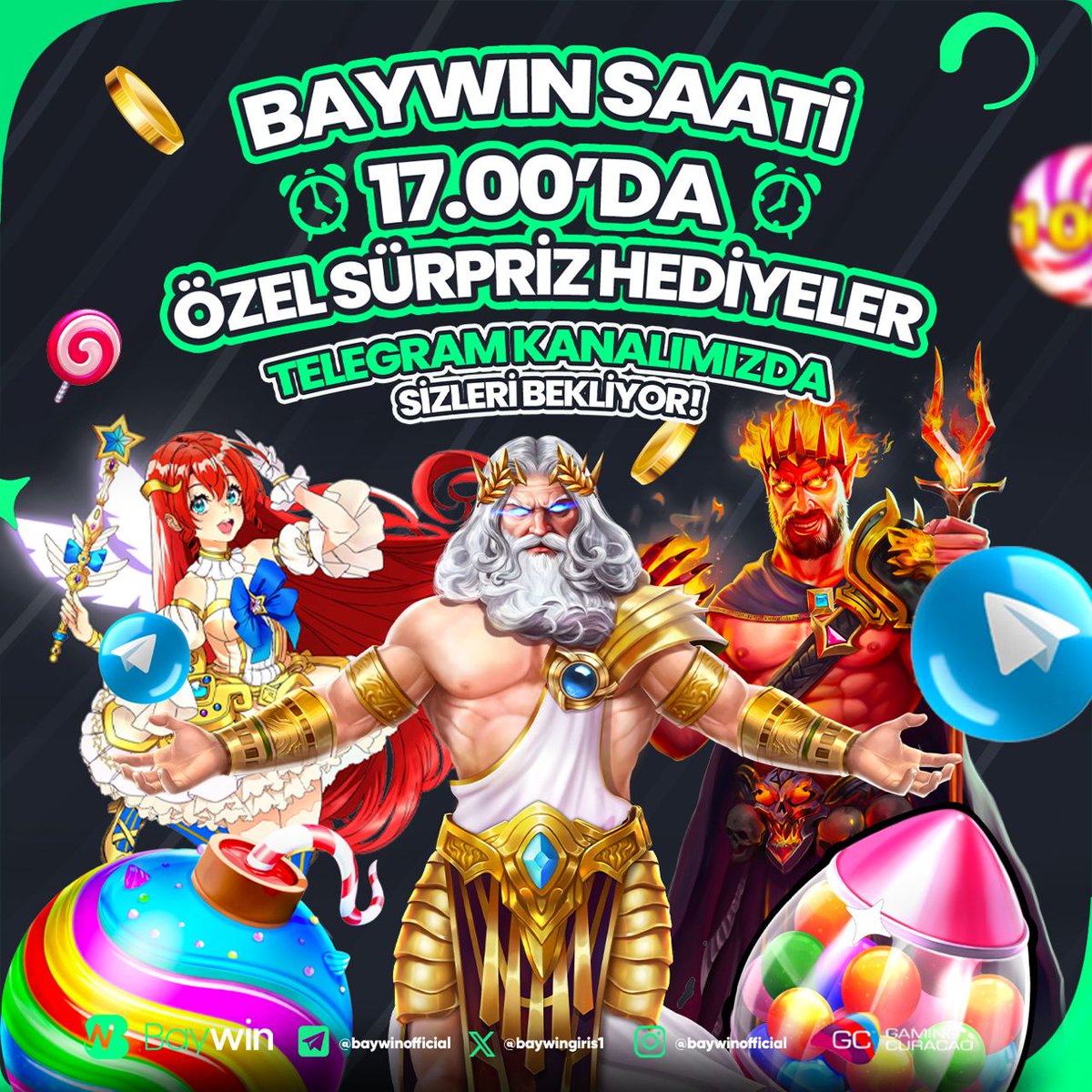 #baywin BAYWIN SAATI BAŞLIYOR SAAT 17:00'DA TELEGRAMA GEL HEDİYENİ KAP Telegram Adresimiz: t.me/baywinofficiall Detaylı Bilgi ve Giriş İçin : t2m.io/baywin-gir #baywin #baywingiriş