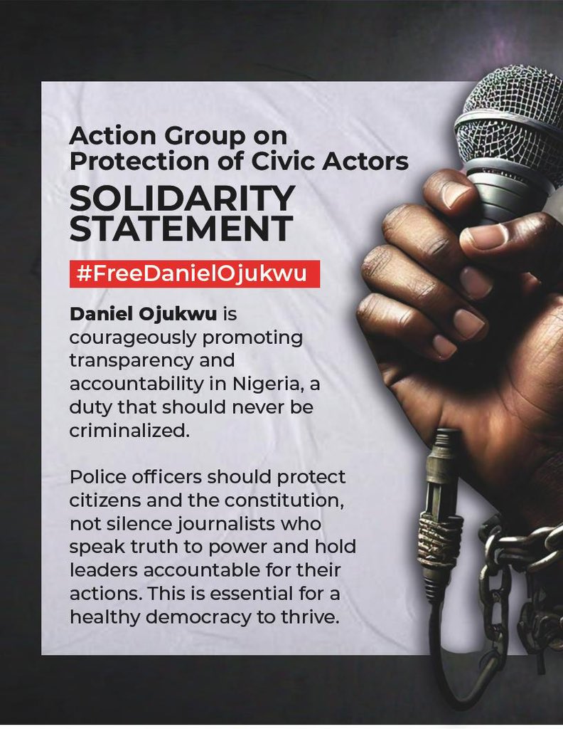 As @PoliceNG kidnapped a journalist and moved him across state lines, President @officialABAT’s government was busy paying lip service to protecting the rights of journalists on World Press Freedom Day. Do we have no shame? Is impunity a mountain we must die on? #FreeDanielOjukwu