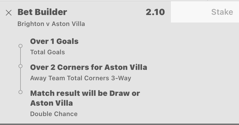 Here is the first betbuilder for today in the #PremierLeague2024 

Brighton v Aston Villa

#BHAAST #brighton #Villa #PremierLeague #Betbuilder #MBtSports