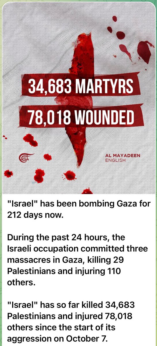 212 days of #GazaGenocide #EndOccupation #IsraelisATerroristState #SaveGaza