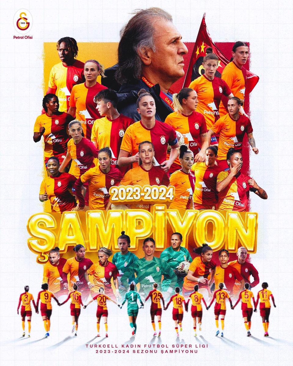 Kadın Futbol takımımız ŞAMPİYON oldu 💛❤️ Helal olsun size 👏👏👏 #Galatasaray #Şampiyon #KadınFutbolu