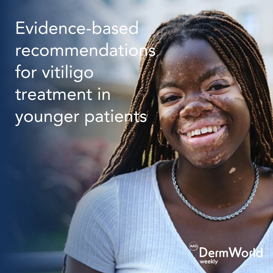 Authors of an article in @JAMADerm developed consensus-based expert recommendations on the diagnosis and treatment of #vitiligo in pediatric, adolescent, and young adult patients. #DermWorldWeekly ➡️ aad.org/dw/weekly/may-…