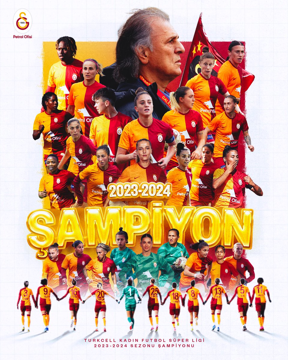 🏆 2023-2024 Turkcell Kadın Futbol Süper Lig Şampiyonu: 𝐆𝐀𝐋𝐀𝐓𝐀𝐒𝐀𝐑𝐀𝐘 𝐏𝐄𝐓𝐑𝐎𝐋 𝐎𝐅𝐈̇𝐒𝐈̇! 🦁