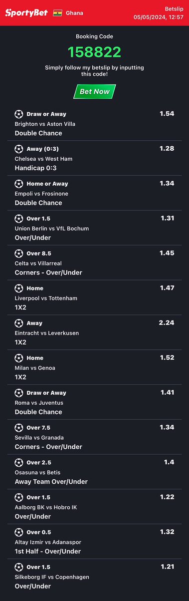 We go again, 190 odds // 14 selections // you can edit ✍️

158822