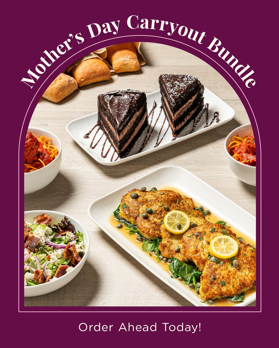 Mother’s Day is at its best when you leave the cooking to us! Our Mother’s Day Carryout Bundle is perfect for groups of up to 6—meaning less meal planning and more memory making. Place your orders ahead of time soon at orders.maggianos.com