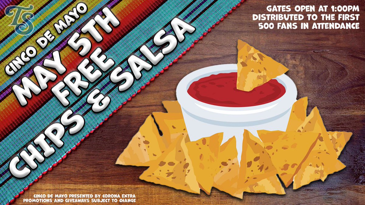 The first 500 fans through the gates today receive FREE CHIPS AND SALSA! Tickets: buff.ly/4b05ALh