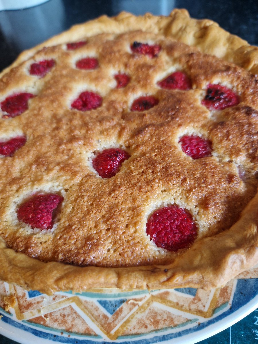 I've just spent the morning making this Raspberry Frangipane Tart with a stonker of a #headache possibly brought on by 🍺