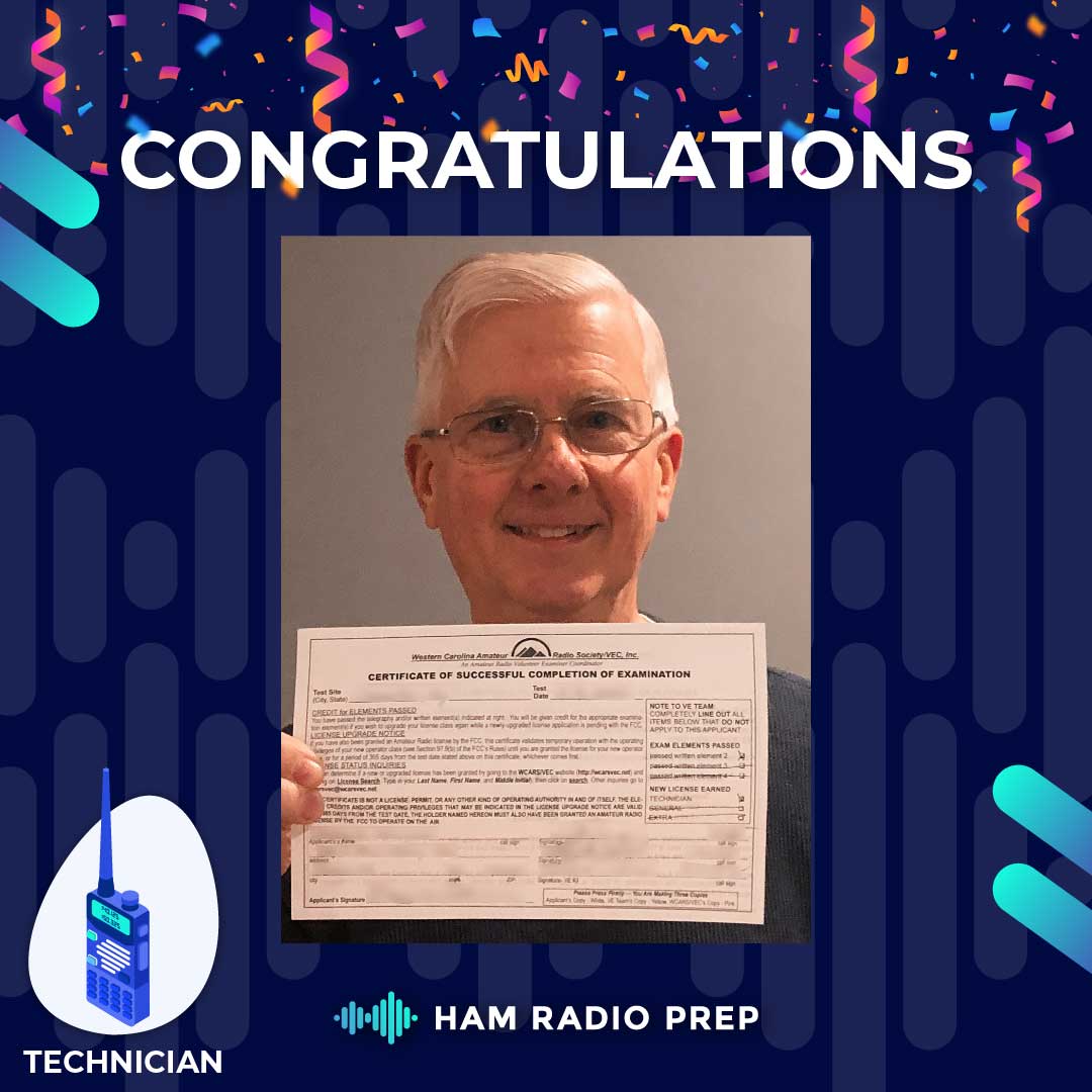 Gary from #Kentucky said 'the course was easy to learn', this helped him to pass his #FCC Technician class #HamRadio license exam. Congratulations Gary, and we hope to hear you #OnTheAir soon! Get your U.S. amateur radio license the easy way at HamRadioPrep.com