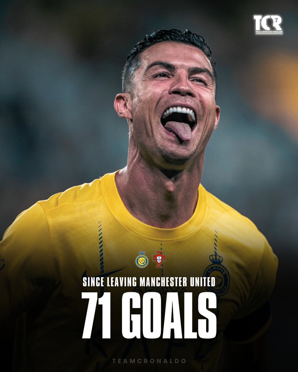 🚨 Cristiano Ronaldo has reached 71 goals since leaving Manchester United. 🤐
