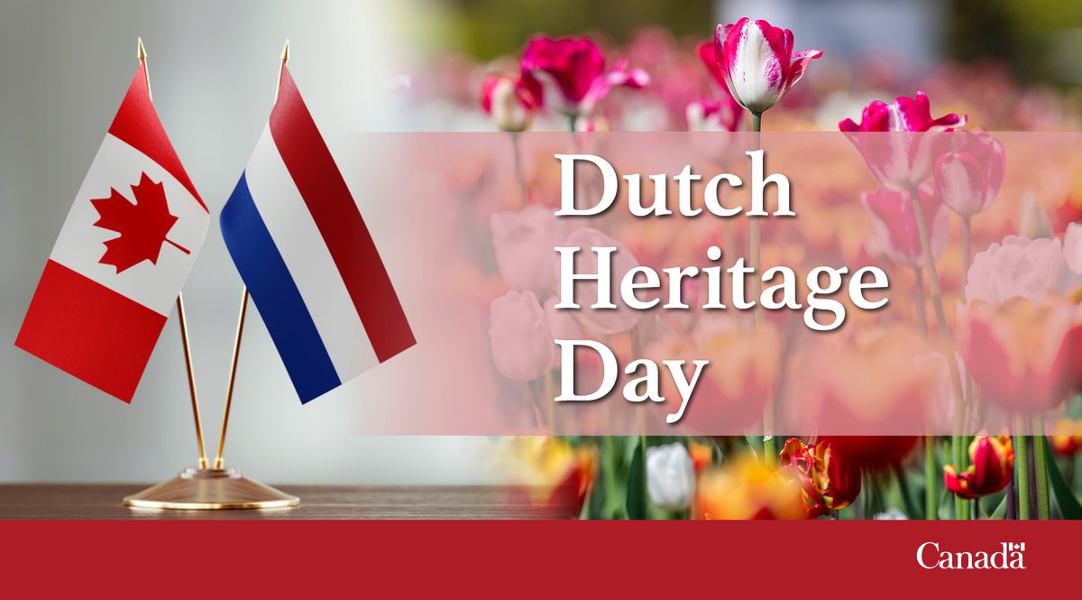 Today we celebrate #DutchHeritageDay! Let’s recognize the contribution of Dutch Canadians to our country’s cultural fabric. Read Minister Khera’s statement: canada.ca/en/canadian-he… @CanAmbNL @NLinCanada @NLinToronto @NLinVancouver @CdnTulipfest