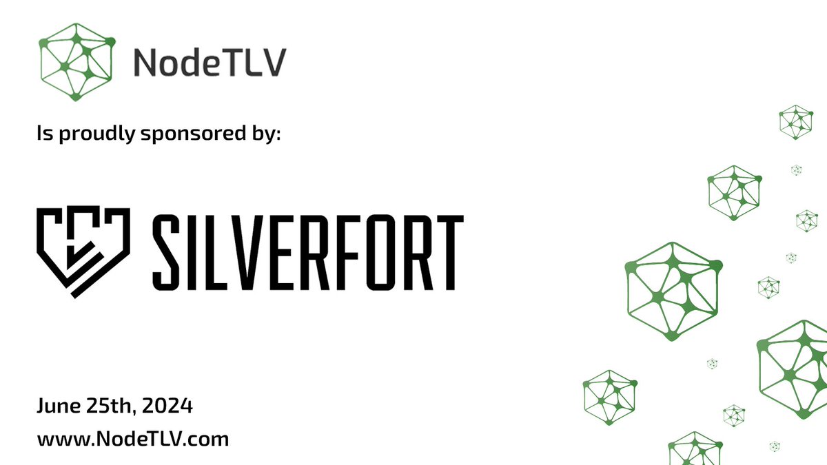 We are proud to announce that @silverfort will be sponsoring #NodeTLV 2024! Check out their booth at our conference on June 25th,2024! nodetlv.com