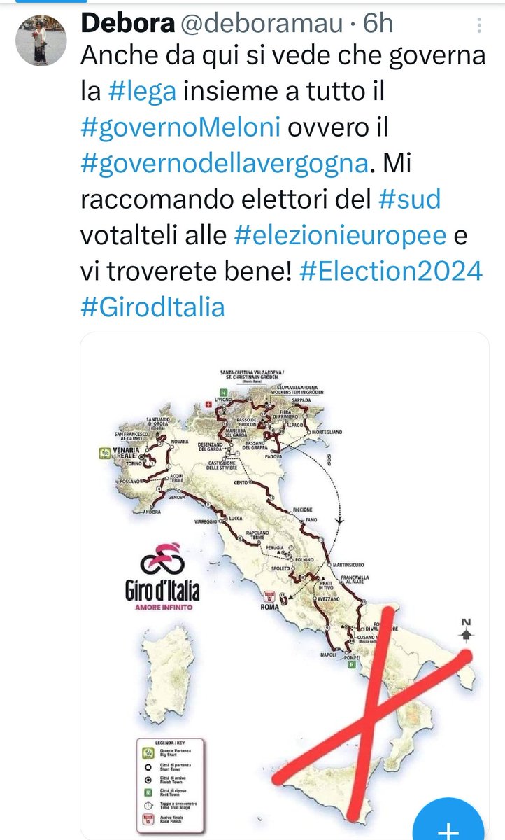 @deboramau Nel #governodellavergogna cittadini sprovvisti di pass non potevano fare il #girodelquartiere su mezzi pubblici, furono confinati su un'isola e non potevano raggiungere il continente. Mi raccomando elettori del #sud votateli alle #elezionieuropee: vi troverete bene!
#Election2024