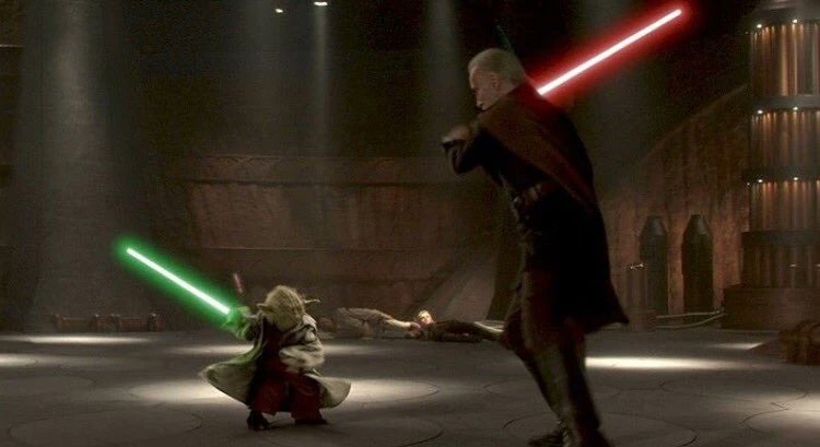 Let us not forget Count Dooku fought both Yoda and Yaddle and almost won both times!