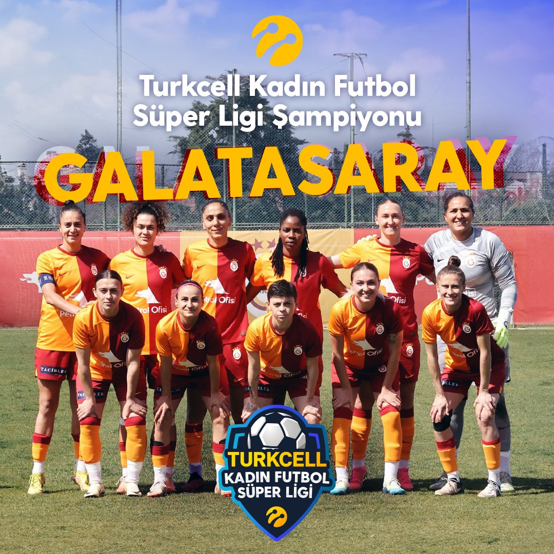 Turkcell Kadın Futbol Süper Ligi şampiyonu Galatasaray’ı tebrik ederiz! 👏 @kadinfutbolGS