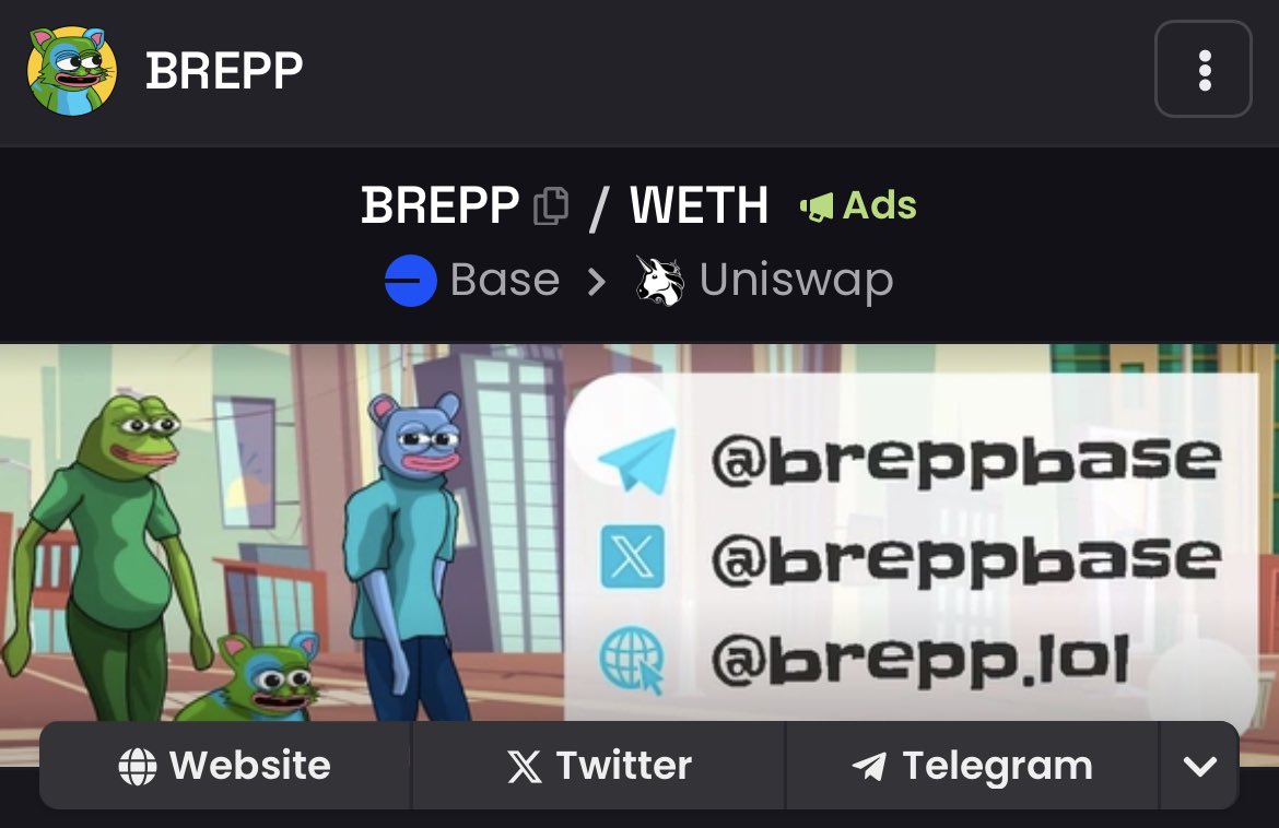 its a brepp?! cooking something to be served soon, small steps and will grow big and bigger. tell me if you see we are preparing something👀📣 dexscreener.com/base/0x9bea55c… #Brepp #Brett #Pepe