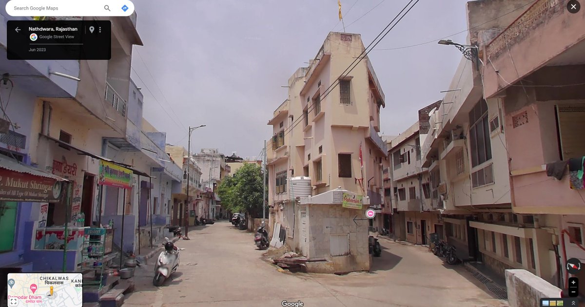 Another town. This one is called Nathdwara. This has a major highway passing through it, so it looks slightly more developed than the others in terms of houses. The last picture shows how narrow the inner roads are. No wonder car sales in India does not keep up with growth.