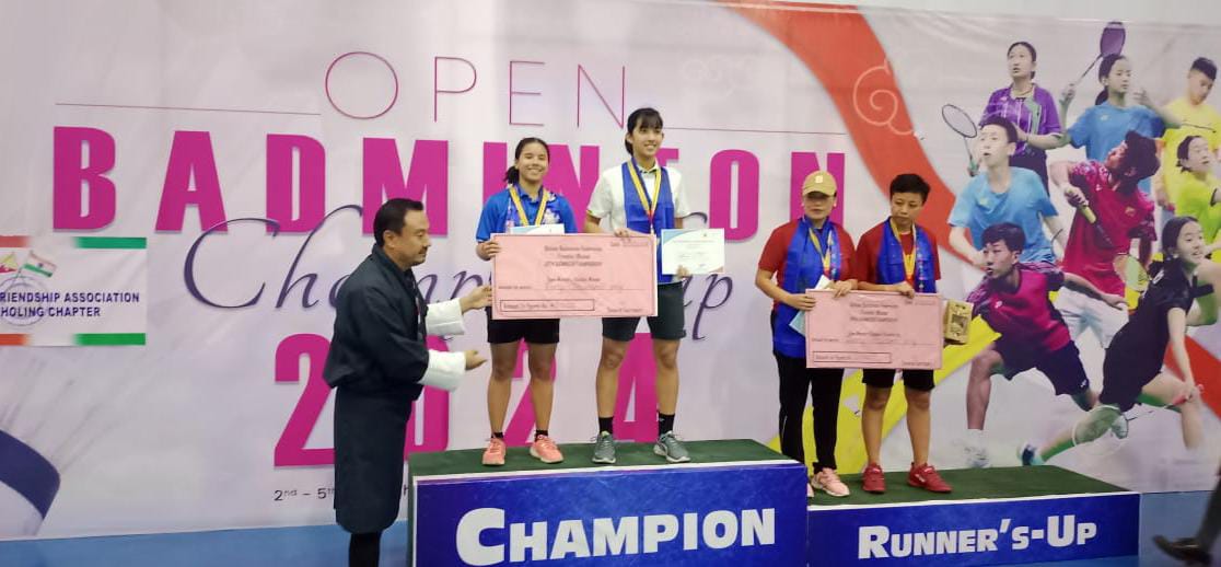 Big congrats to Ms. Suzanne R Burhagohain,civil staff of 3 Assam Bn #NCC Silchar for clinching Gold in Singles & Doubles at the Open #BadmintonChampionship in Phuentsholing, Bhutan! @SpokespersonMoD @adgpi @HQ_DG_NCC @nccner @PIB_Guwahati @diprassam