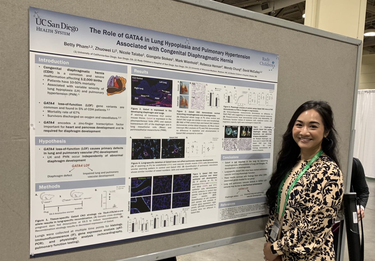 David McCulley (@davidj_mcculley) on Twitter photo Contraulation to Betty Pham on completing her project and presenting her findings related to genetic mechanisms of #CDH at #PAS2024. <a href="/radychildrens/">Rady Children's Hospital-San Diego</a> <a href="/UCSDHealthSci/">UC San Diego Health Sciences</a> Contraulation to Betty Pham on completing her project and presenting her findings related to genetic mechanisms of #CDH at #PAS2024. <a href="/radychildrens/">Rady Children's Hospital-San Diego</a> <a href="/UCSDHealthSci/">UC San Diego Health Sciences</a>