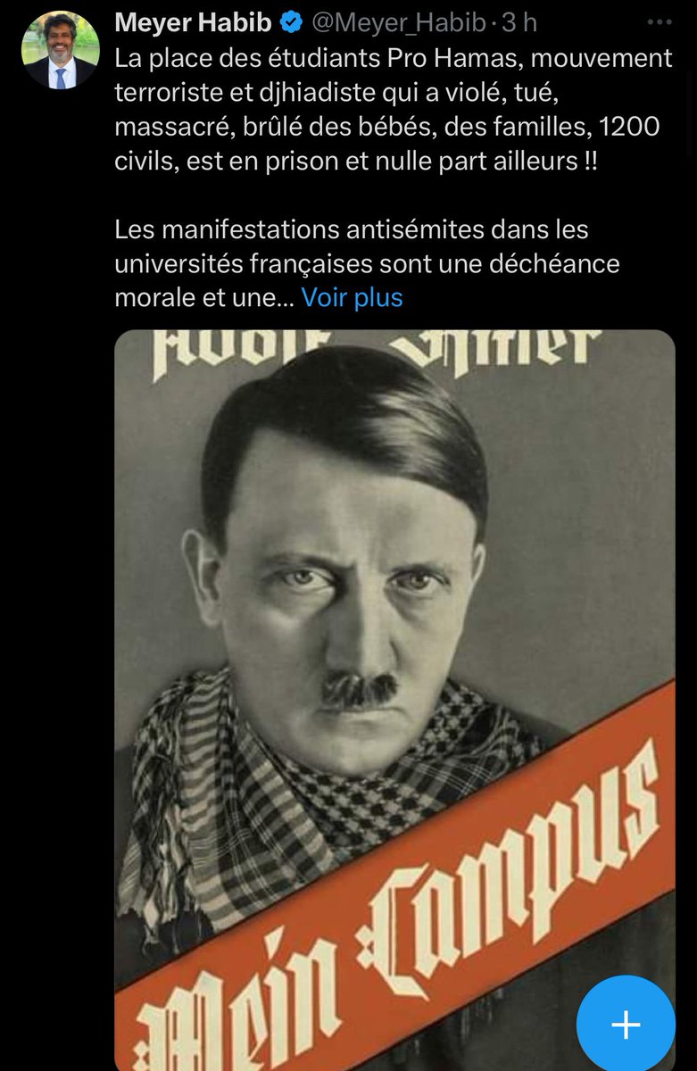 ❌4 jours apres le démenti, @Meyer_Habib continue de partager fièrement la fakenews avec De Niro, issu d’un tournage ❌Le voilà maintenant qui compare des manifestants étudiants à des nazis… @Meyer_Habib, vous êtes une honte pour la politique française,et votre parti LR avec👎