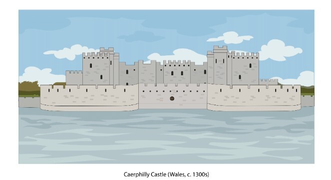 Caerphilly Castle (Wales, c. 1300s)