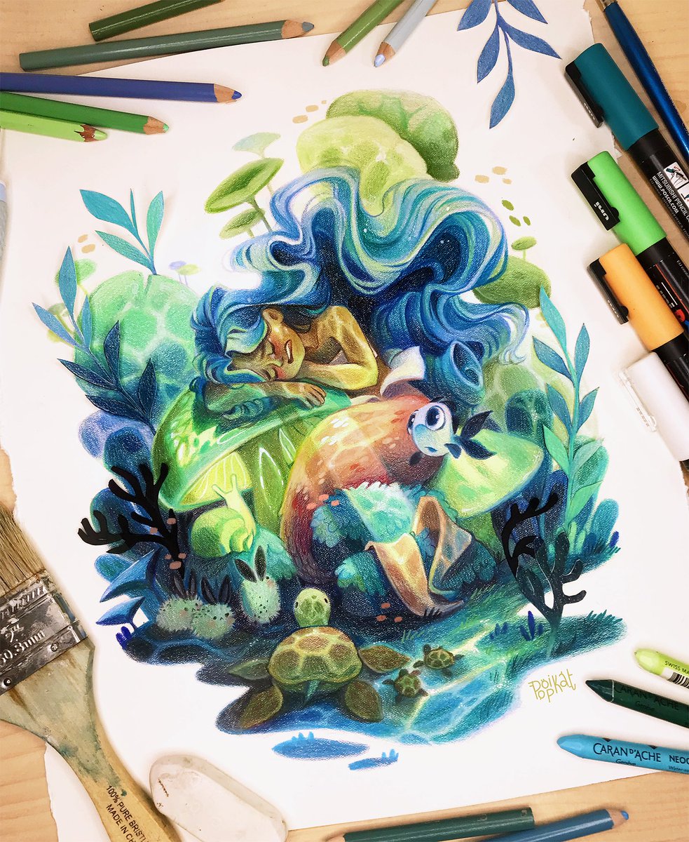 🐠 You Are Not Alone 🐠 Here’s my new #mermay2024 traditional illustration! :)