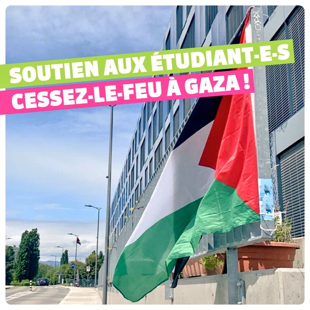Soutien aux étudiant•es de l'#UNIL mobilisé•es pour un #CessezLeFeu à #Gaza ! ✊🏼🇵🇸🍉🕊 Les Vert-e-s lausannois-es apportent leur soutien aux étudiant•es et au enseignant•es mobilisé•es sur le campus et soutiennent leurs revendications. 👇 #Palestine #Lausanne #Suisse