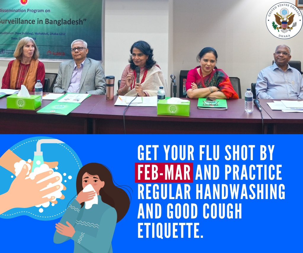 #DidYouKnow, 🌡️Flu season in Bangladesh isn't just limited to the winter season. It actually hits hardest from April to September. 🇧🇩🇺🇸 For over a decade, the U.S. has been supporting Bangladesh with national and hospital-based flu surveillance to keep communities safe. Get…
