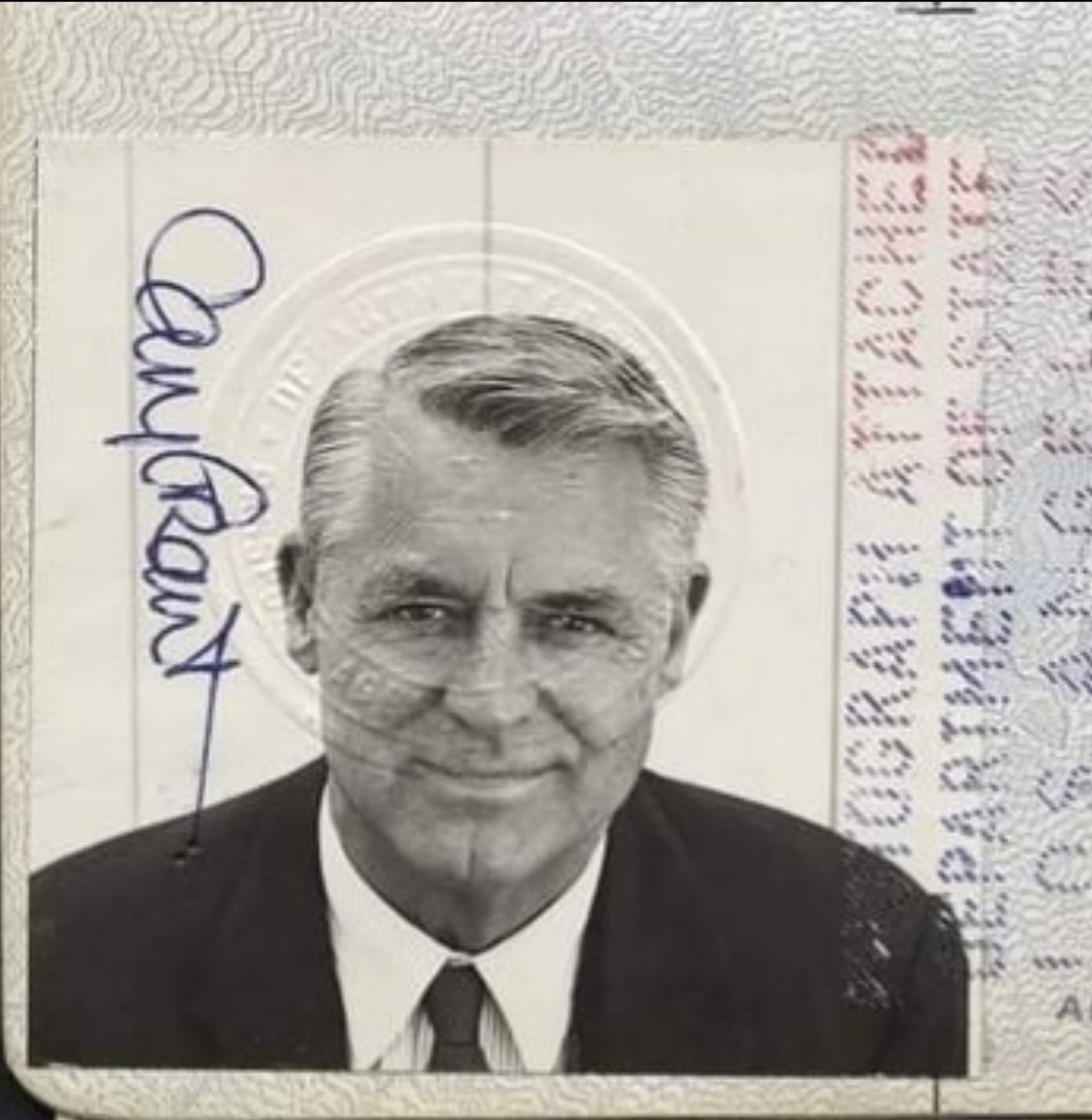 It's actually insane how good Cary Grant looks in his passport photos like okay Mr. Photogenic
