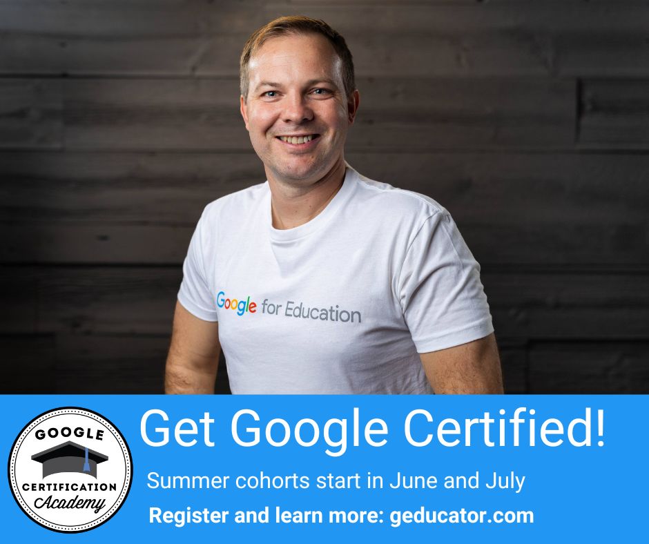 jrsowash's tweet image. 🌞☀️ Ready for an exciting summer challenge? Earn your L1 and L2 Google Educator certs with my summer certification academy! Registration is now open! 🎓📚

bit.ly/3UpRZXr

#GoogleEducator #SummerLearning