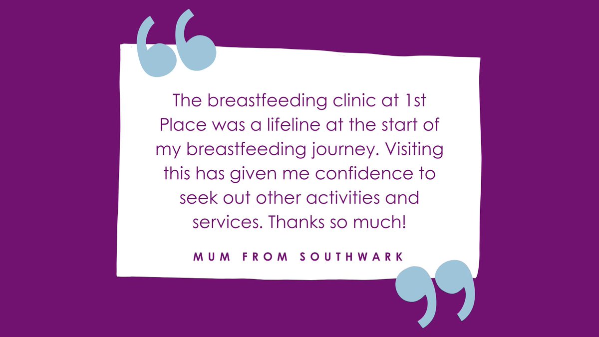 Breastfeeding Support Group runs on Mondays, 12 pm - 2 pm
at 1st Place Family Hub, 12 Chumleigh Street, SE5 0RN. 

Follow @bfnsouthwark  on Instagram to keep up to date with what’s on near you in Southwark.

#Londonmums #newparents #breastfeeding #breastfeedingsupport @BFN_UK