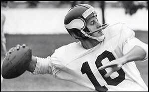 While he changed before his first pro game, Fran Tarkenton sported the 1-bar QB helmet in training camp 1961.  Fortunately, he played well enough in preseason, they gave him a facemark with a bit more protection.  @Fran_Tarkenton