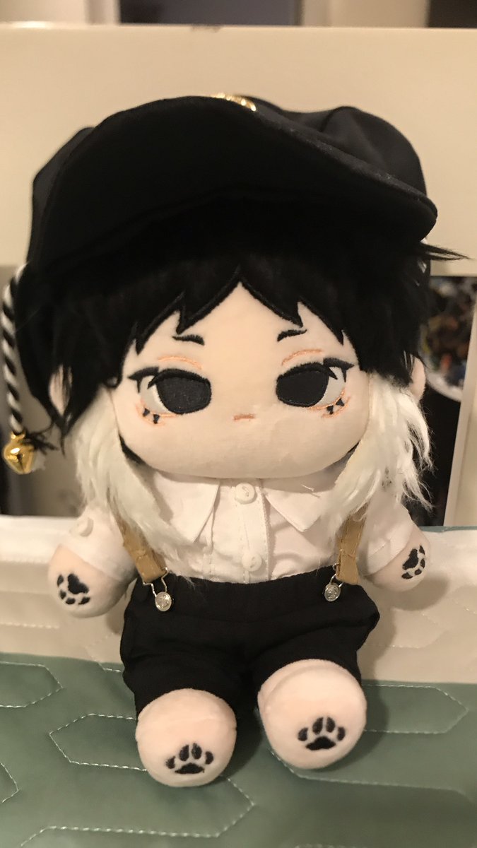 some pictures of my akutagawa plushie because i just got him yesterday:3333