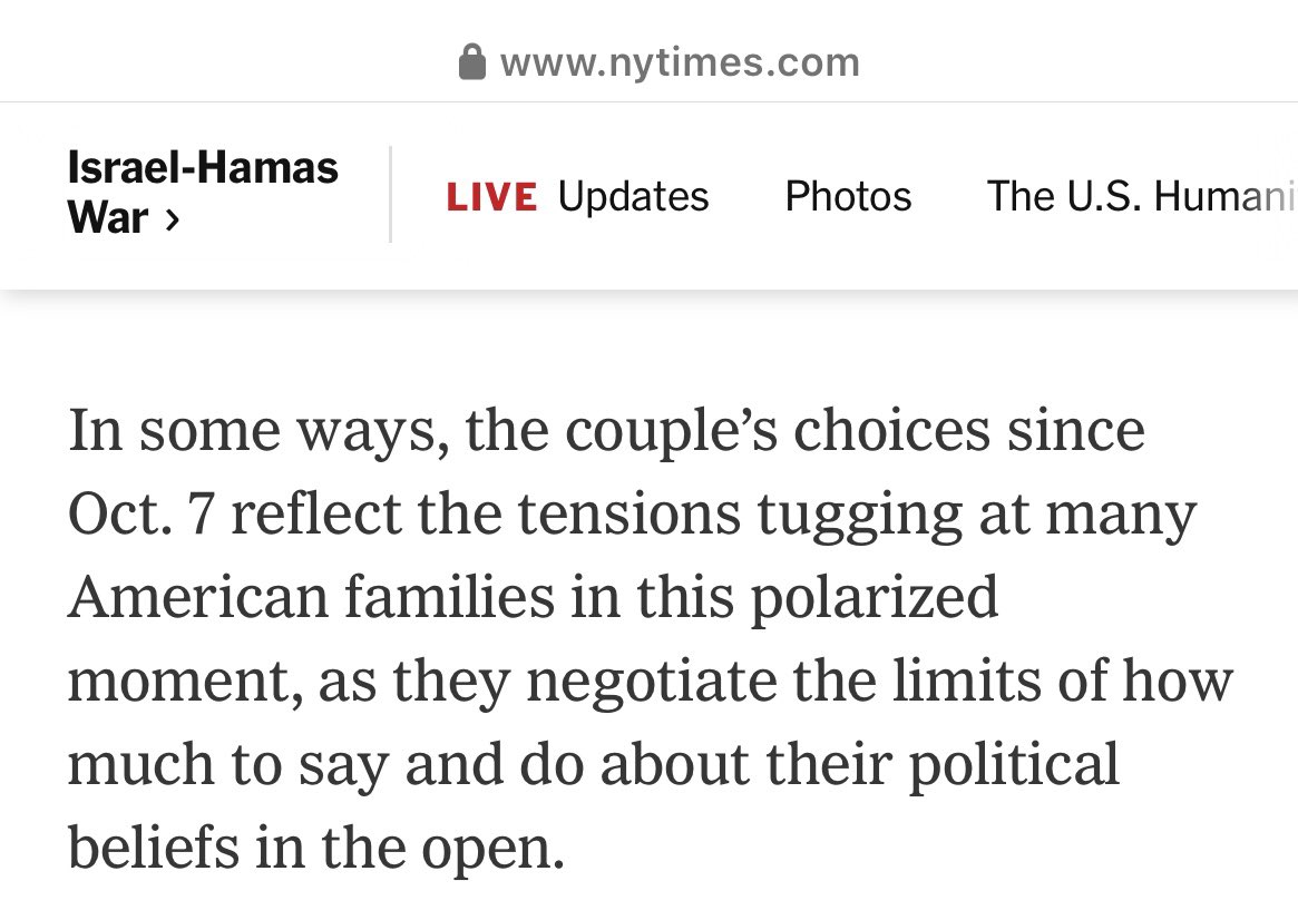 The NYTimes openly trying to force the Seinfelds back into the leftist line. “The couple’s choices” include visiting Israel and meeting hostage families. The horror! “Tensions!” How dare they care about the mass slaughter of Jews, they should be “negotiating the limits” better.