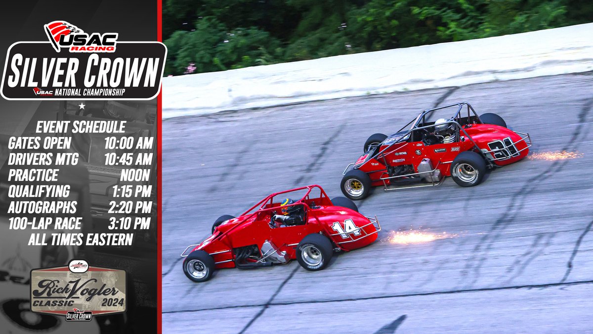 Rise & Shine & Race. 🌅 Wipe the sleep from your eyes! 👊 It's time to go USAC Silver Crown racing today at the @FastestHalfMile of Indiana's Winchester Speedway. 📺 @FloRacing | flosports.link/usac 📱 USAC App ⏱️ @RaceMonitor 🏆 @DirtDraft 📸 @JackReitz5